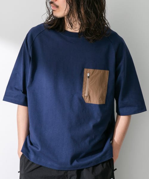 URBAN RESEARCH Sonny Label(アーバンリサーチサニーレーベル)/ヘビーウェイト布帛ポケット切替Tシャツ/img08