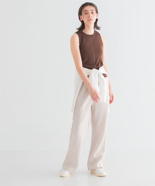 リネンバイアスパンツ WHITE BEIGE