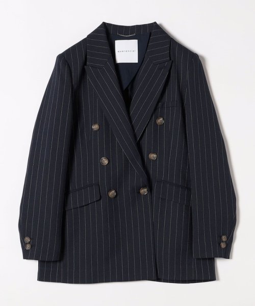 quaranciel:〈手洗い可能〉ストライプ テーラード ジャケット（セットアップ対応） quaranciel
