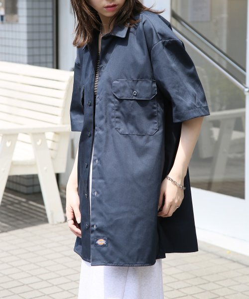 Dickies(Dickies)/【Dickies / ディッキーズ】SHIRTS SSFQ シャツ 羽織 半袖 ワークシャツ ロゴ ワンポイント ミドル丈 1574/img24