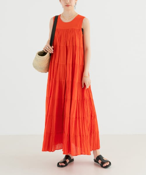 『一部WEB限定カラー』ティアードクリンクルワンピース 人気・おすすめ｜使いやすい・旅行におすすめ 品質保証 全国発送 在庫限り