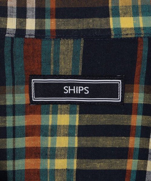 SHIPS MEN(シップス　メン)/SHIPS: オープンカラー コットン リネン マドラスチェック プルオーバー シャツ ブルー/img14