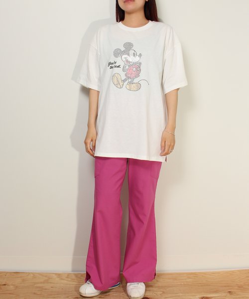 DISNEY(DISNEY)/【DISNEY/ディズニー】天竺 Mickey Mouseラインストーン半袖BIG Tシャツ/img14