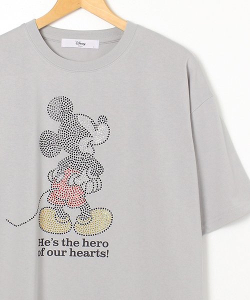 DISNEY(DISNEY)/【DISNEY/ディズニー】天竺 Mickey Mouseラインストーン半袖BIG Tシャツ/img27