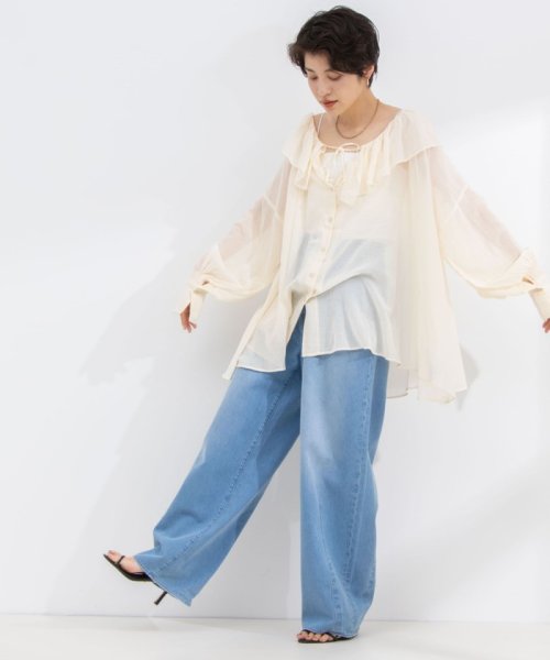 NOLLEY’S sophi(ノーリーズソフィー)/【crinkle crinkle crinkle/クリンクル クリンクル クリンクル】sheer cotton flare blouse/img02