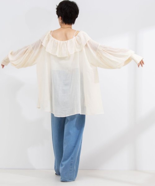 NOLLEY’S sophi(ノーリーズソフィー)/【crinkle crinkle crinkle/クリンクル クリンクル クリンクル】sheer cotton flare blouse/img03