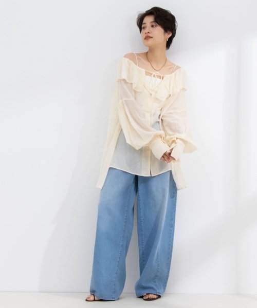 NOLLEY’S sophi(ノーリーズソフィー)/【crinkle crinkle crinkle/クリンクル クリンクル クリンクル】sheer cotton flare blouse/img04