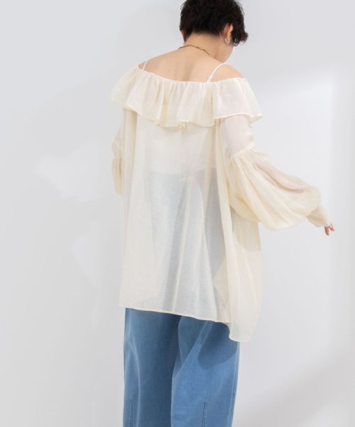 NOLLEY’S sophi(ノーリーズソフィー)/【crinkle crinkle crinkle/クリンクル クリンクル クリンクル】sheer cotton flare blouse/img05