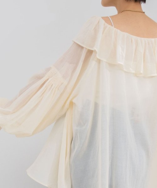 NOLLEY’S sophi(ノーリーズソフィー)/【crinkle crinkle crinkle/クリンクル クリンクル クリンクル】sheer cotton flare blouse/img08