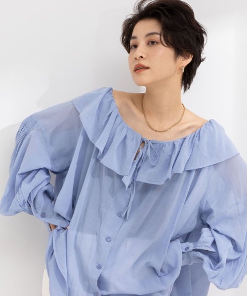 NOLLEY’S sophi(ノーリーズソフィー)/【crinkle crinkle crinkle/クリンクル クリンクル クリンクル】sheer cotton flare blouse/img09