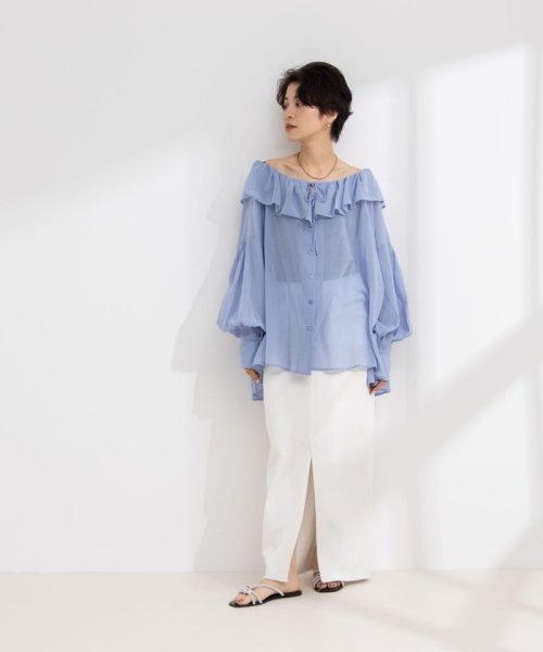 NOLLEY’S sophi(ノーリーズソフィー)/【crinkle crinkle crinkle/クリンクル クリンクル クリンクル】sheer cotton flare blouse/img10