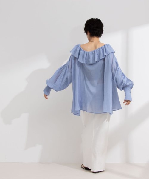 NOLLEY’S sophi(ノーリーズソフィー)/【crinkle crinkle crinkle/クリンクル クリンクル クリンクル】sheer cotton flare blouse/img11