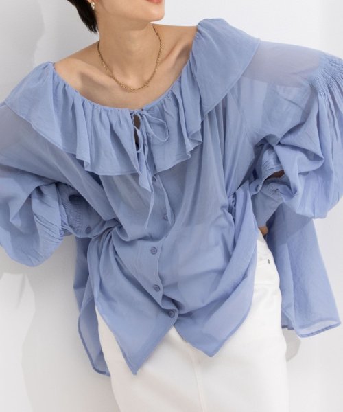 NOLLEY’S sophi(ノーリーズソフィー)/【crinkle crinkle crinkle/クリンクル クリンクル クリンクル】sheer cotton flare blouse/img14