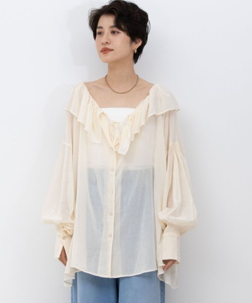 NOLLEY’S sophi(ノーリーズソフィー)/【crinkle crinkle crinkle/クリンクル クリンクル クリンクル】sheer cotton flare blouse/img15