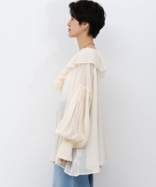 NOLLEY’S sophi(ノーリーズソフィー)/【crinkle crinkle crinkle/クリンクル クリンクル クリンクル】sheer cotton flare blouse/img16