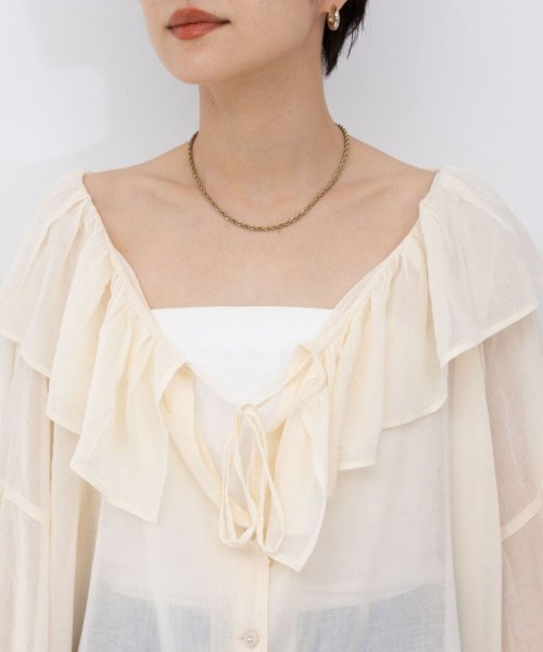 NOLLEY’S sophi(ノーリーズソフィー)/【crinkle crinkle crinkle/クリンクル クリンクル クリンクル】sheer cotton flare blouse/img18