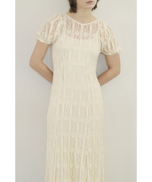 LACE MINI PUFF SLEEVE ONEPIECE LACE ONEPIECE A1846447814 (14168円)