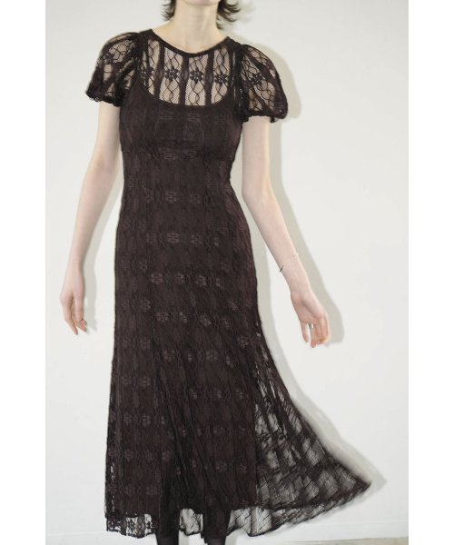 LACE MINI PUFF SLEEVE ONEPIECE LACE ONEPIECE A1846447814 (14168円)