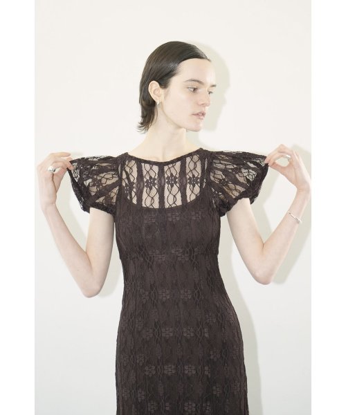 LACE MINI PUFF SLEEVE ONEPIECE LACE ONEPIECE A1846447814 (14168円)