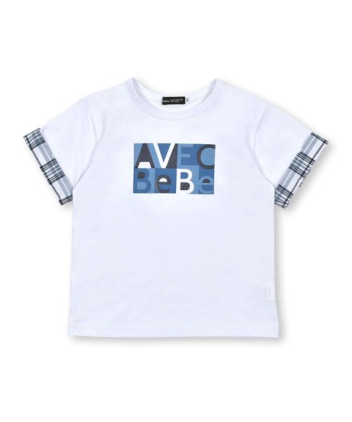 BeBe(ベベ)/【お揃い】グラフィックロゴプリント袖切り替え半袖Tシャツ(90~150cm)/img12