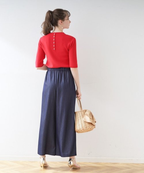 Couture Brooch(クチュールブローチ)/バックパール調デザイン5分袖ニットトップス/img20