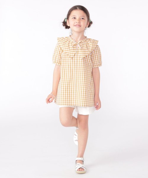 SHIPS KIDS(シップスキッズ)/SHIPS KIDS:100～130cm / ギンガムチェック 半袖 ブラウス/img18