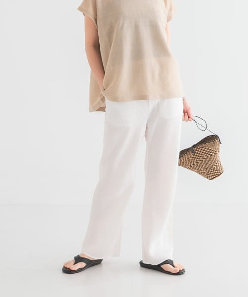 リネンバイアスパンツ WHITE BEIGE