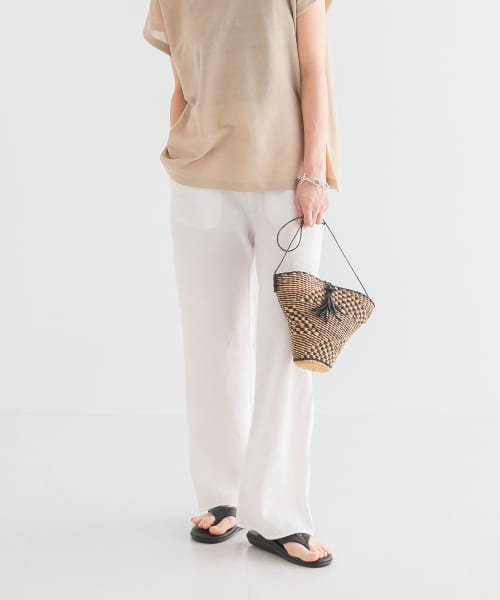 リネンバイアスパンツ WHITE BEIGE