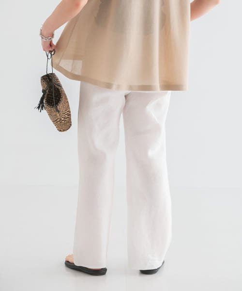 リネンバイアスパンツ WHITE BEIGE
