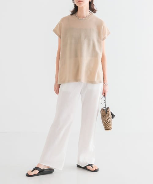 リネンバイアスパンツ WHITE BEIGE