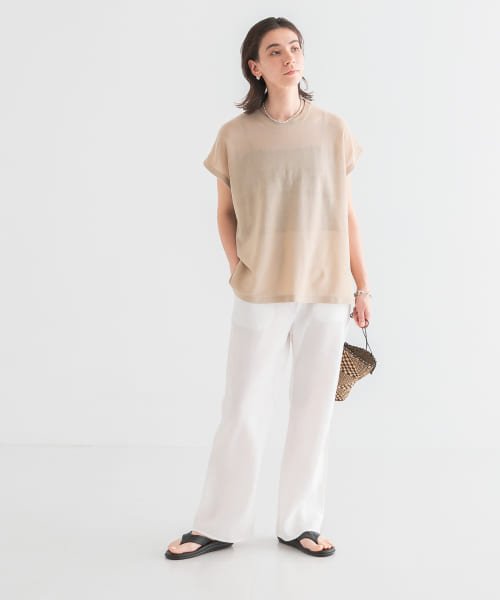 リネンバイアスパンツ WHITE BEIGE