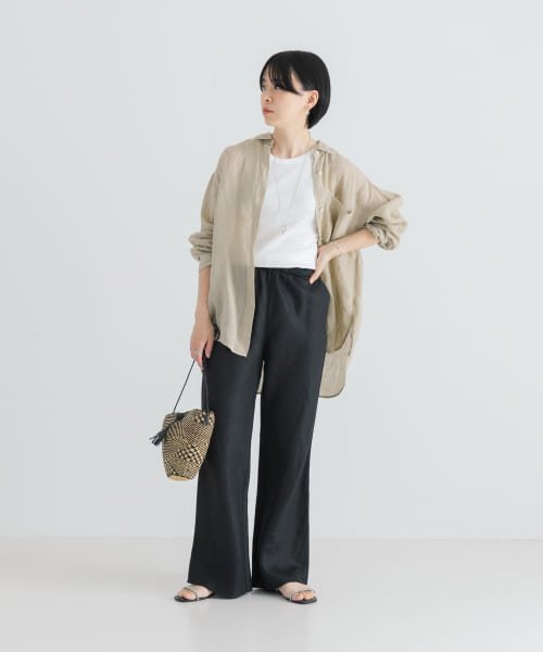 リネンバイアスパンツ WHITE BEIGE