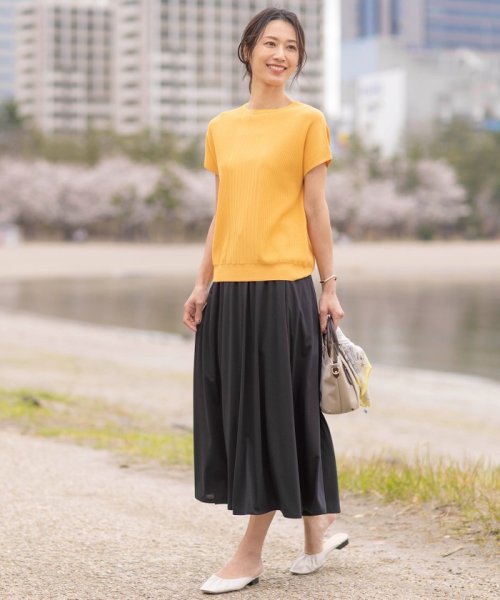 J.PRESS LADIES（LARGE SIZE）(J．プレス　レディス（大きいサイズ）)/【洗える】レーヨンエリートストレッチ フレンチスリーブ ニット/img03