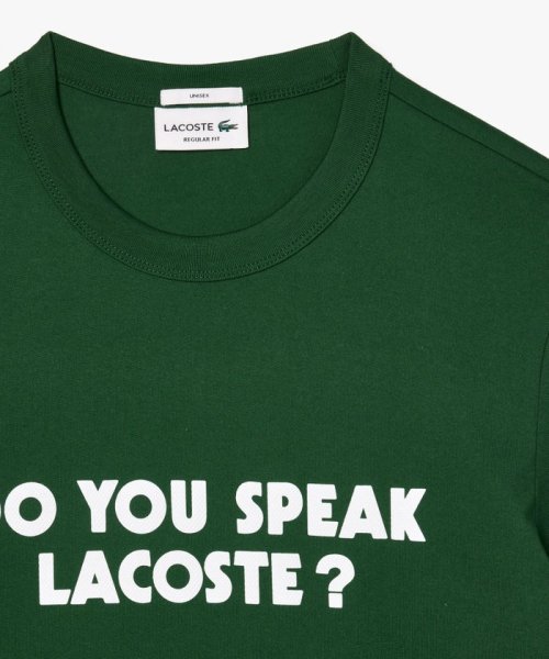 LACOSTE Mens(ラコステ　メンズ)/オーガニックコットン メッセージプリントバインダーネック半袖Tシャツ/img10