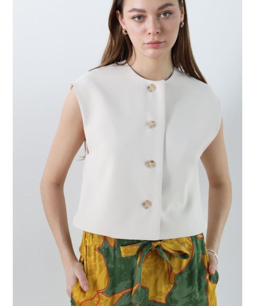 フロントボタンショートベスト 