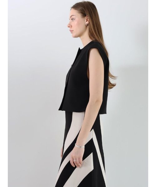 フロントボタンショートベスト 