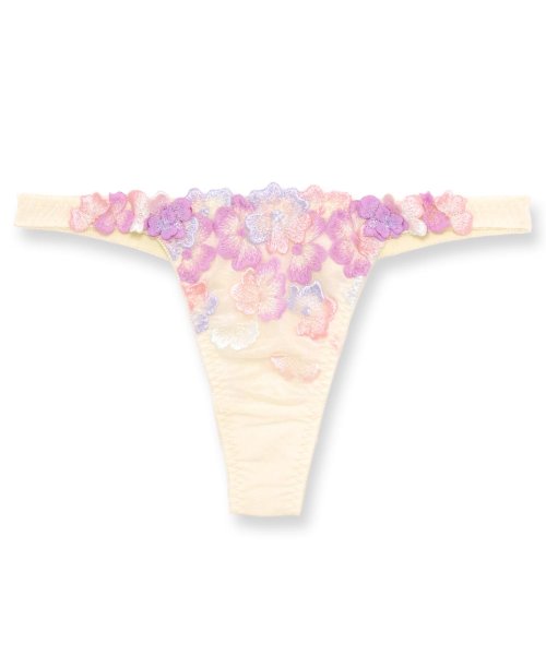 fran de lingerie(フランデランジェリー)/可憐な花びら刺繍フェミニンヒップに 「グレースイストフラワーペタル タンガ」 Tバック タンガ/img11
