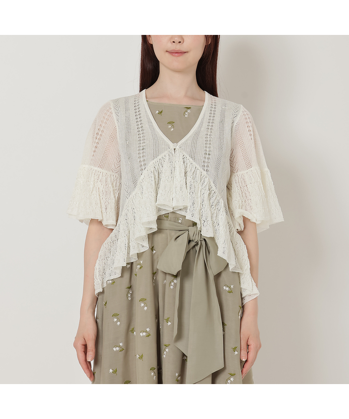 ニット セーター ハート透かし編みニットボレロ レディース ハート透かし編みニットボレロ | outlet | axes femme online shop