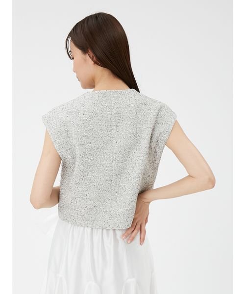 コンパクトクルーネックジレ 予めご了承ください