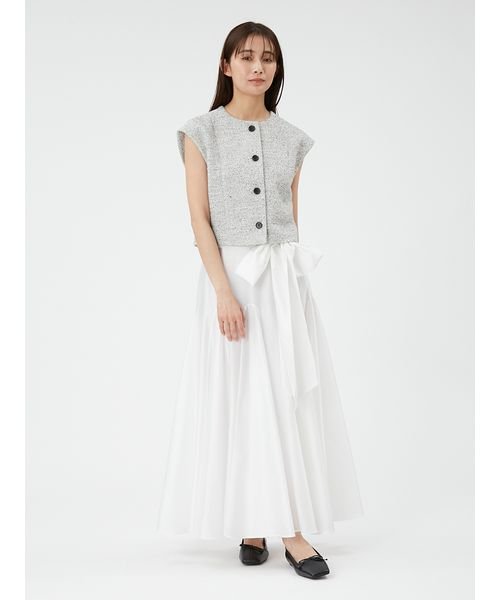 コンパクトクルーネックジレ 予めご了承ください