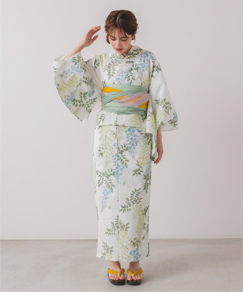 [浴衣+帯]綿麻生地はんなり藤柄/レディース/浴衣/帯/浴衣セット/綿麻/花柄/藤/モダン 人気・おすすめ｜売れ筋商品・話題商品におすすめ 品質チェック済み 安心配送 今月のおすすめ