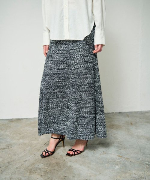 【セットアップ対応商品】ネップツイードニットスカート 
