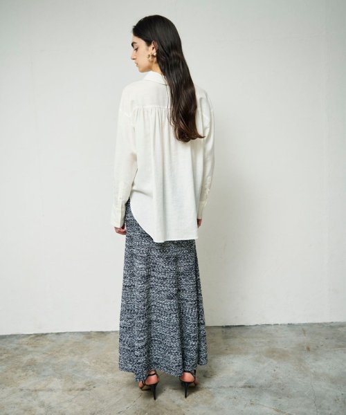 【セットアップ対応商品】ネップツイードニットスカート 