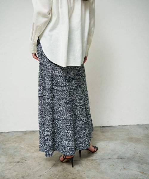 【セットアップ対応商品】ネップツイードニットスカート 