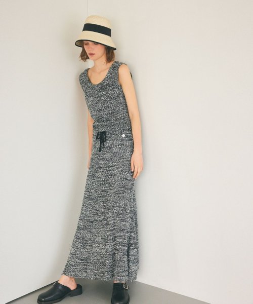 【セットアップ対応商品】ネップツイードニットノースリーブ 