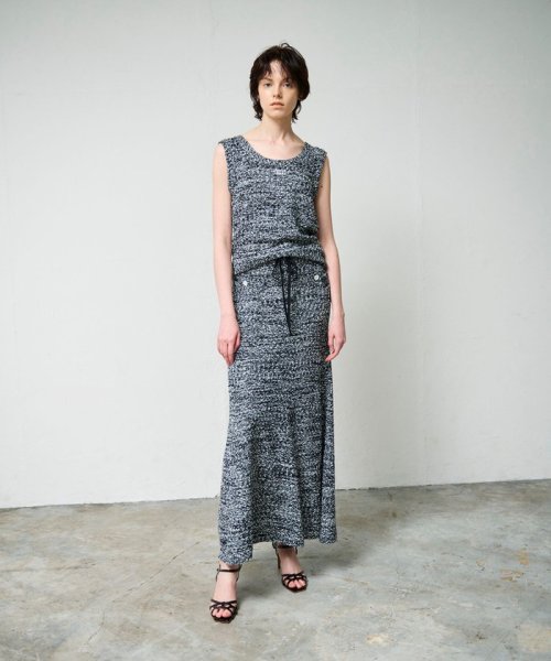 【セットアップ対応商品】ネップツイードニットノースリーブ 