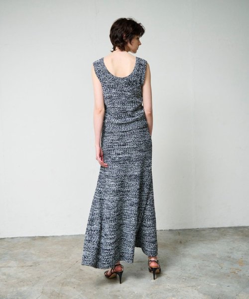 【セットアップ対応商品】ネップツイードニットノースリーブ 