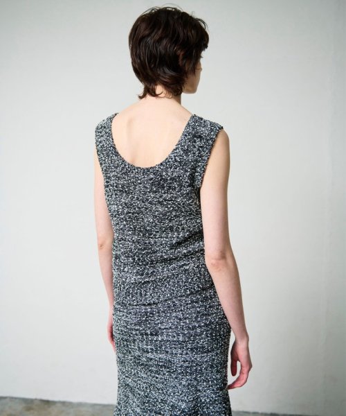 【セットアップ対応商品】ネップツイードニットノースリーブ 