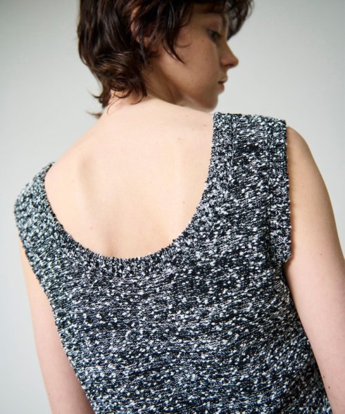 【セットアップ対応商品】ネップツイードニットノースリーブ 