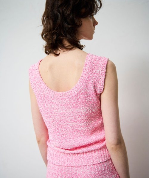 【セットアップ対応商品】ネップツイードニットノースリーブ 